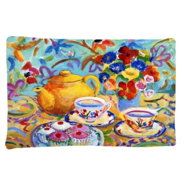 Carolines Treasures HWH0011PILLOWCASE Teal Tea by Wendy Hoile Fabric Standard Pillowcase HWH0011PILLOWCASE - main